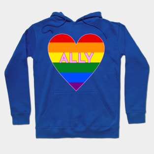 Ally Pride Flag Heart Hoodie